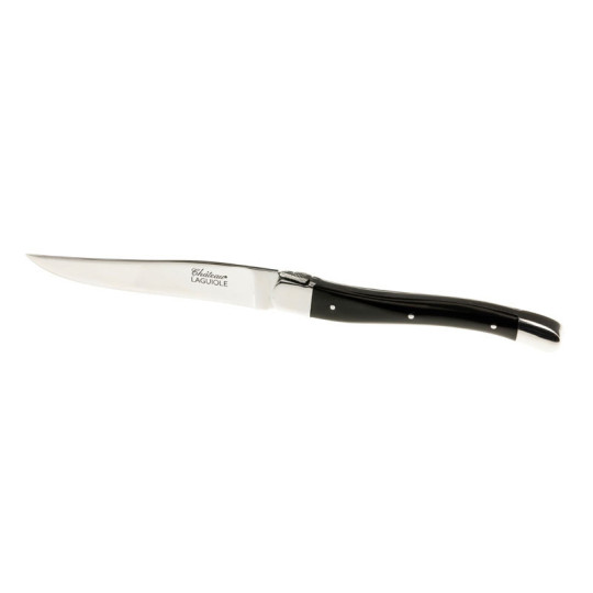 CHATEAU LAGUIOLE Set of 6 Table Knives, Signature Collection, Black Horn