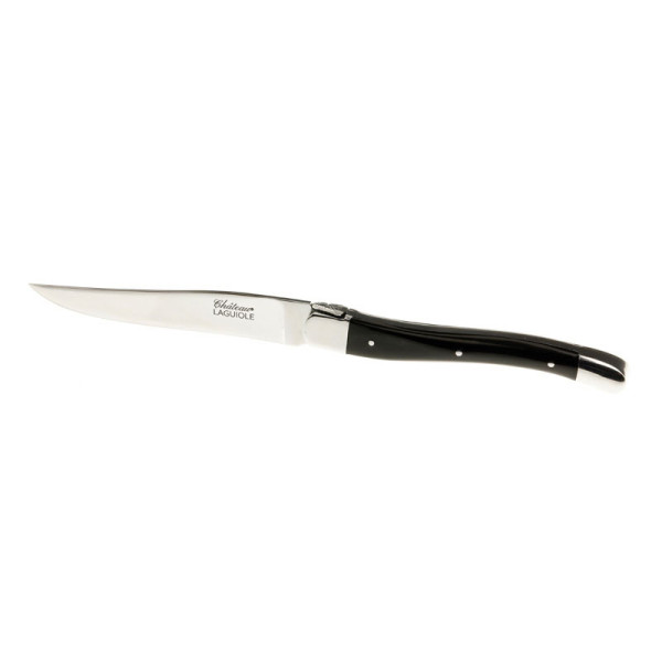 CHATEAU LAGUIOLE Set of 6 Table Knives, Signature Collection, Black Horn