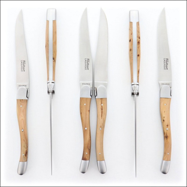 CHATEAU LAGUIOLE Set of 6 Signature Collection Table Knives, Cade Wood
