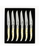 CHATEAU LAGUIOLE Set of 6 table knives, Heritage Collection, Aurum white resin