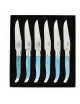 CHATEAU LAGUIOLE Set of 6 Table Knives, Heritage Collection, Blue-tinted Bone