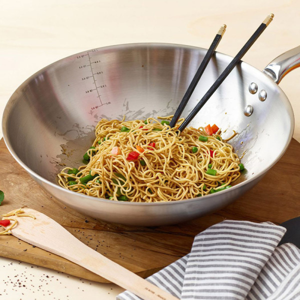 DE BUYER Alchimy 28cm Stainless Steel Wok