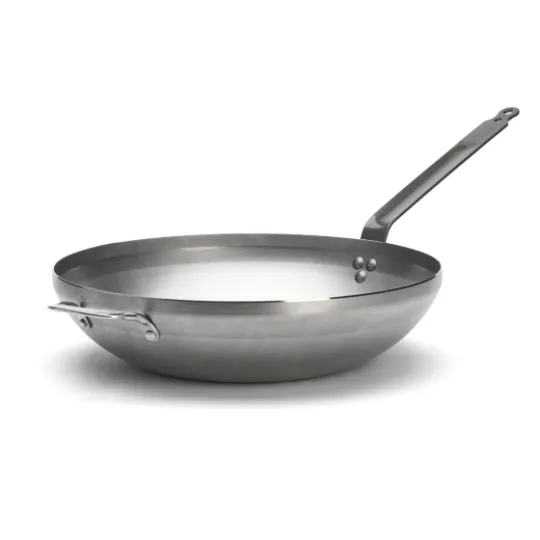 DE BUYER Mineral B Domed Steel Wok, 40cm