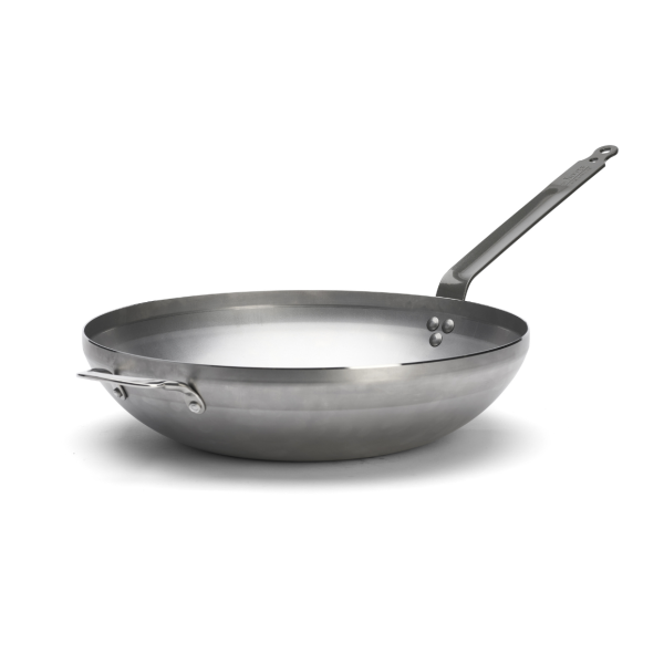 DE BUYER Mineral B Domed Steel Wok, 40cm