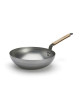 DE BUYER Mineral B Wood Domed Wok in Steel - 2 Sizes