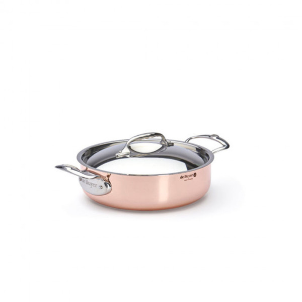 DE BUYER Inocuivre Copper-Stainless Steel Sauté Pan with Lid - 3 Sizes