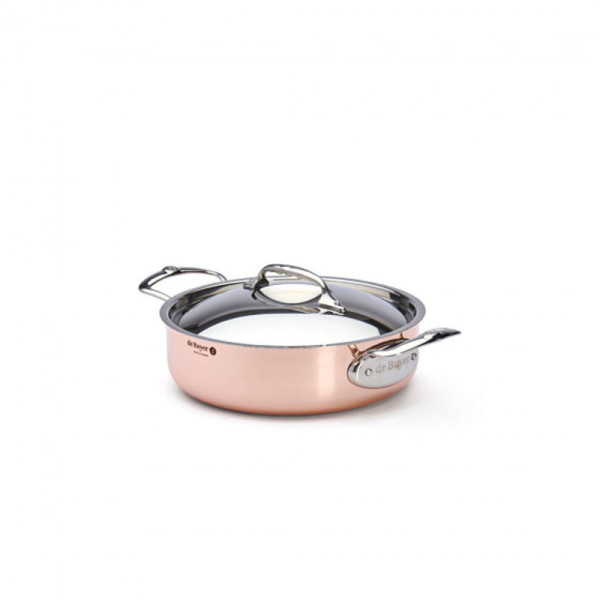 DE BUYER Inocuivre Copper-Stainless Steel Sauté Pan with Lid - 3 Sizes