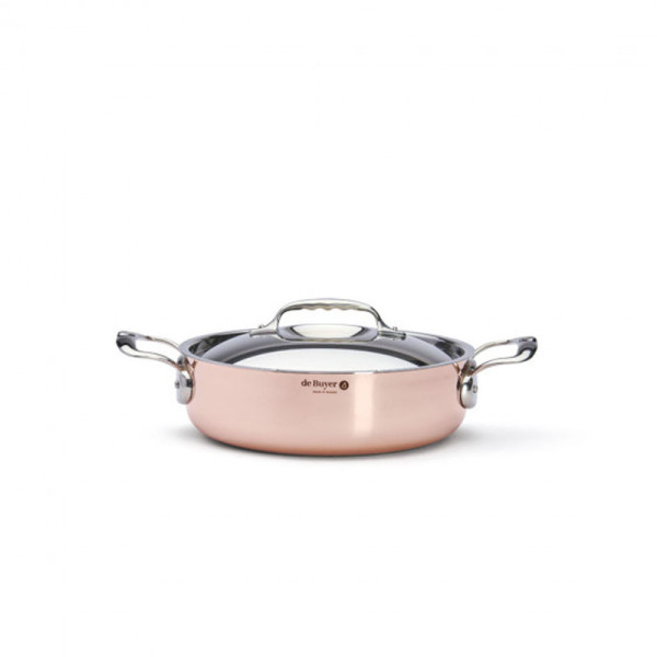 DE BUYER Inocuivre Copper-Stainless Steel Sauté Pan with Lid - 3 Sizes