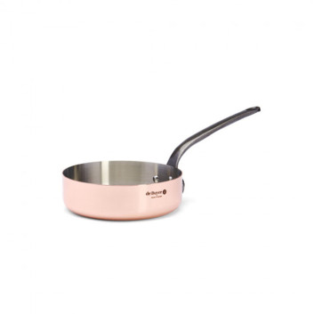 DE BUYER Inocuivre Copper-Stainless Steel Straight Sauté Pan with Cast Iron Handle - 4 Sizes