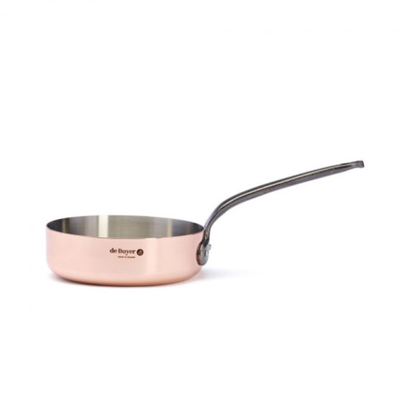 DE BUYER Inocuivre Copper-Stainless Steel Straight Sauté Pan with Cast Iron Handle - 4 Sizes