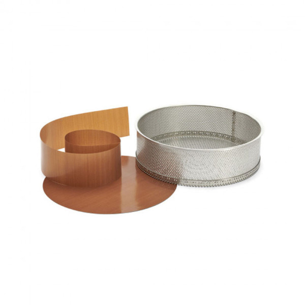 DE BUYER Round Perforated Stainless Steel Springform Pan, 20cm