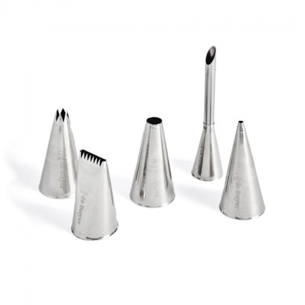 DE BUYER Set of 5 stainless steel pastry nozzles