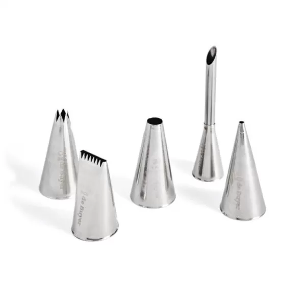 DE BUYER Set of 5 stainless steel pastry nozzles