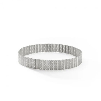 DE BUYER Round Fluted Perforated Stainless Steel Tart Ring - 3 Sizes