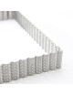 DE BUYER Square Fluted Perforated Stainless Steel Tart Ring, 23cm