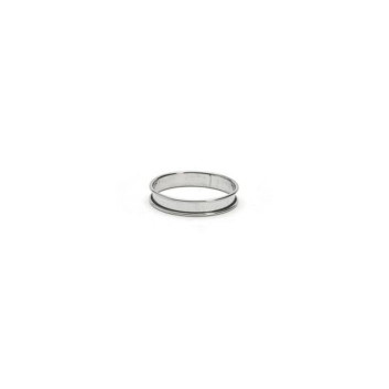 DE BUYER perforated stainless steel tart ring, 10cm, height 2cm