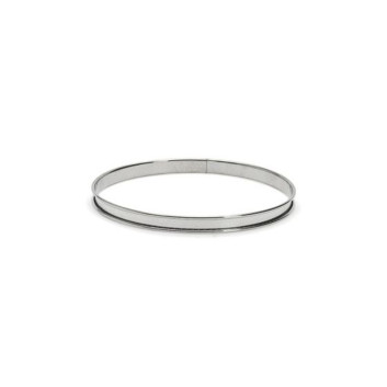 DE BUYER Perforated Stainless Steel Tart Ring, 24cm, Height 2cm