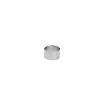 DE BUYER Perforated Stainless Steel Tart Ring, Height 4.5cm - 3 Sizes