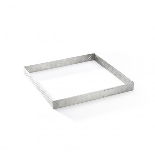 DE BUYER Valrhona Square Perforated Stainless Steel Tart Ring - 2 Sizes