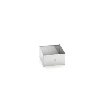 DE BUYER Square Stainless Steel Tart Ring, Height 4.5cm - 3 Sizes