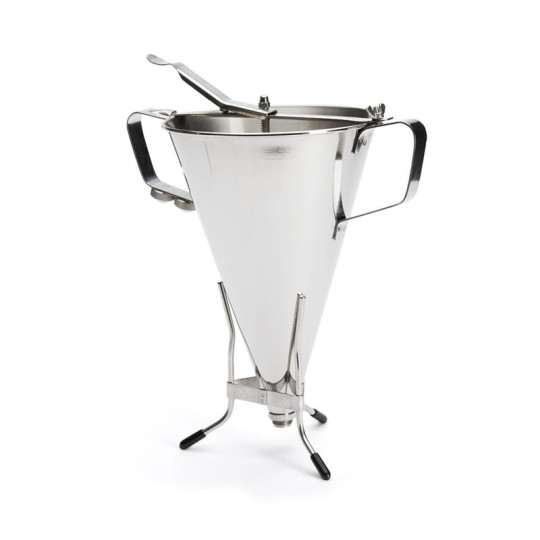 DE BUYER Kwik Max 3.3L Stainless Steel Plunger Funnel with Stand