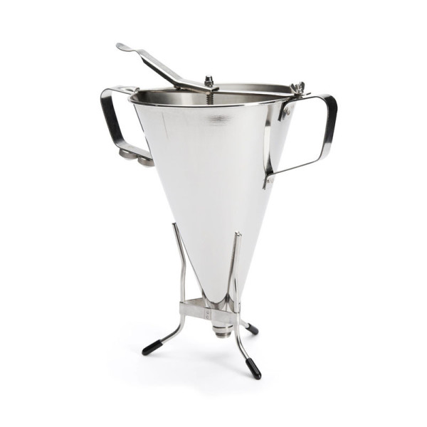DE BUYER Kwik Max 3.3L Stainless Steel Plunger Funnel with Stand