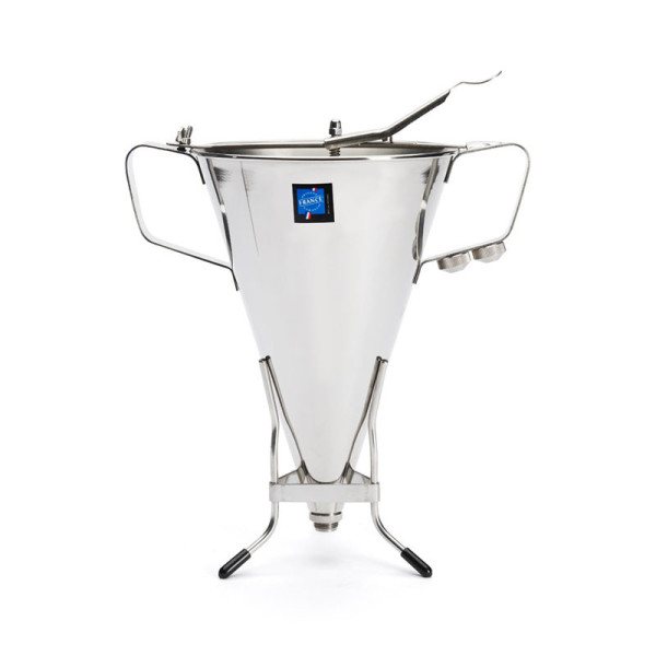 DE BUYER Kwik Max 3.3L Stainless Steel Plunger Funnel with Stand