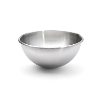 DE BUYER Half-Spherical Stainless Steel Bowl with Open Rolled Rim - 2 Sizes