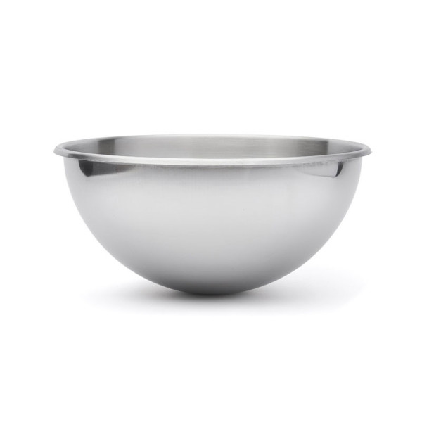 DE BUYER Half-Spherical Stainless Steel Bowl with Open Rolled Rim - 2 Sizes
