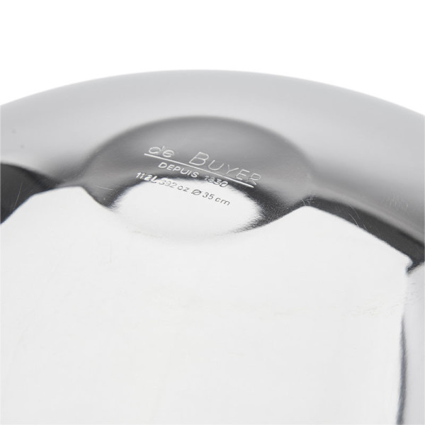DE BUYER Half-Spherical Stainless Steel Bowl with Open Rolled Rim - 2 Sizes