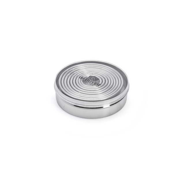DE BUYER Box of 9 round, plain stainless steel cutters