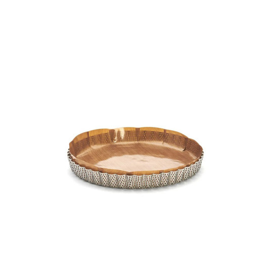 DE BUYER Fluted Stainless Steel Tart Pan with Removable Bottom, 24cm