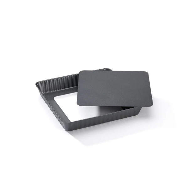 DE BUYER Square Tart Pan with Removable Bottom in Non-Stick Steel - 2 Sizes