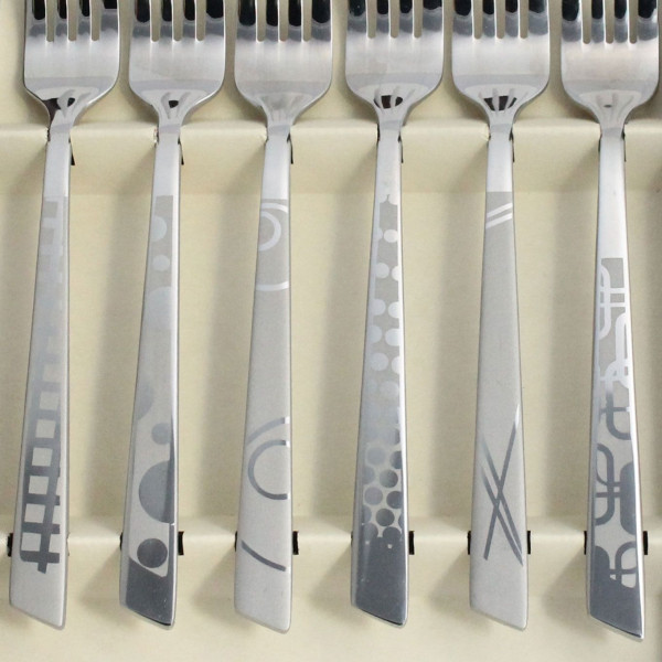 Roger Orfèvre Box of 6 forks "Décors maison"
