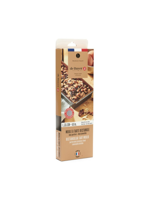 DE BUYER rectangular mold with removable bottom in stainless steel