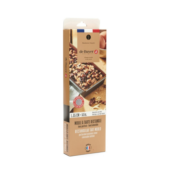 DE BUYER rectangular mold with removable bottom in stainless steel