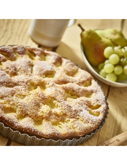 DE BUYER tainless steel fluted tart mold with removable bottom