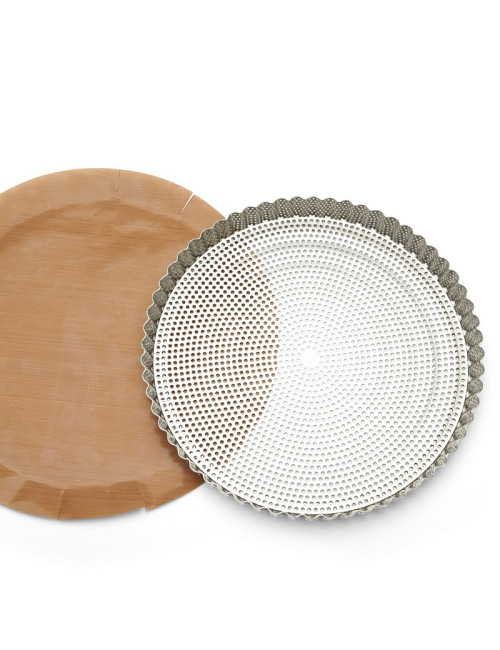 DE BUYER tainless steel fluted tart mold with removable bottom