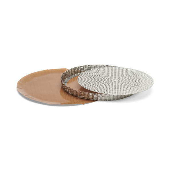 DE BUYER tainless steel fluted tart mold with removable bottom