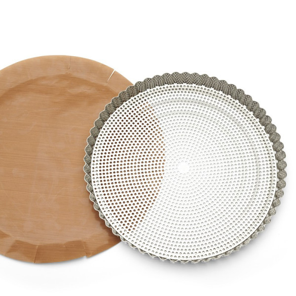 DE BUYER tainless steel fluted tart mold with removable bottom