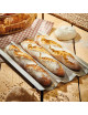 DE BUYER Perforated Baking Tray for 3 Baguettes in Stainless Steel