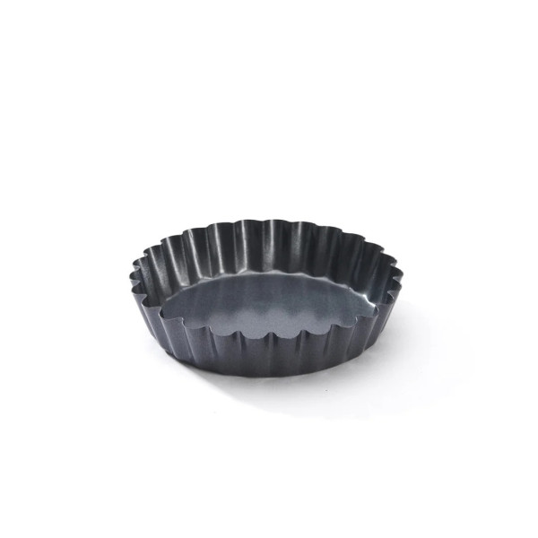 DE BUYER Round Fluted Non-Stick Steel Tartlet Mold - 2 Sizes