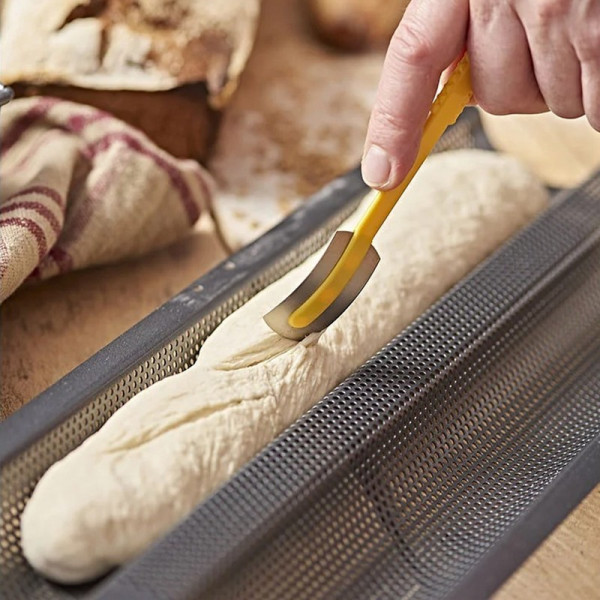 DE BUYER Perforated Baking Tray for 2 Baguettes in Steel