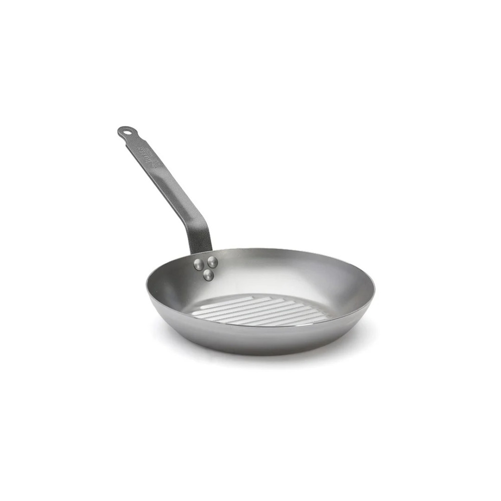 DE BUYER Carbone Plus Round Grill Pan in Steel Sheet - 2 Sizes