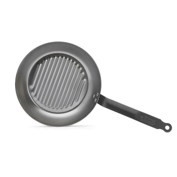 DE BUYER Carbone Plus Round Grill Pan in Steel Sheet - 2 Sizes