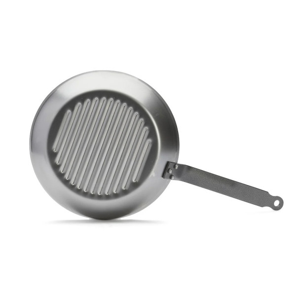 DE BUYER Carbone Plus Round Grill Pan in Steel Sheet - 2 Sizes