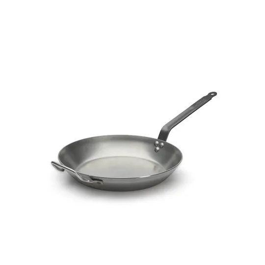 DE BUYER Carbone Plus Round Frying Pan with Handle in Steel Sheet - 3 Sizes