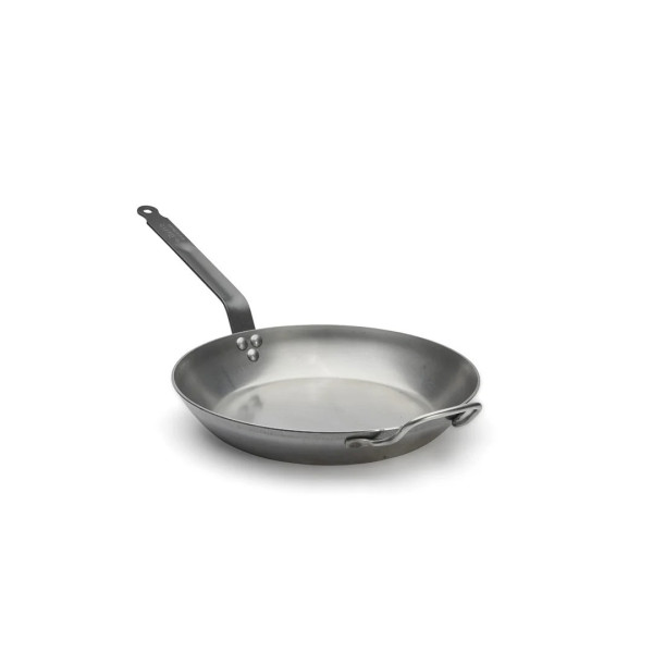DE BUYER Carbone Plus Round Frying Pan with Handle in Steel Sheet - 3 Sizes