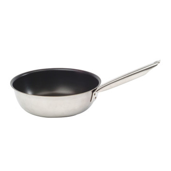 MATFER Tradition Flared Non-Stick Stainless Steel Sauté Pan - 2 Sizes