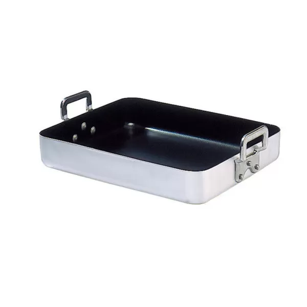 MATFER Classe Alu Non-Stick Aluminum Roasting Dish with Riveted Handles, 40cm